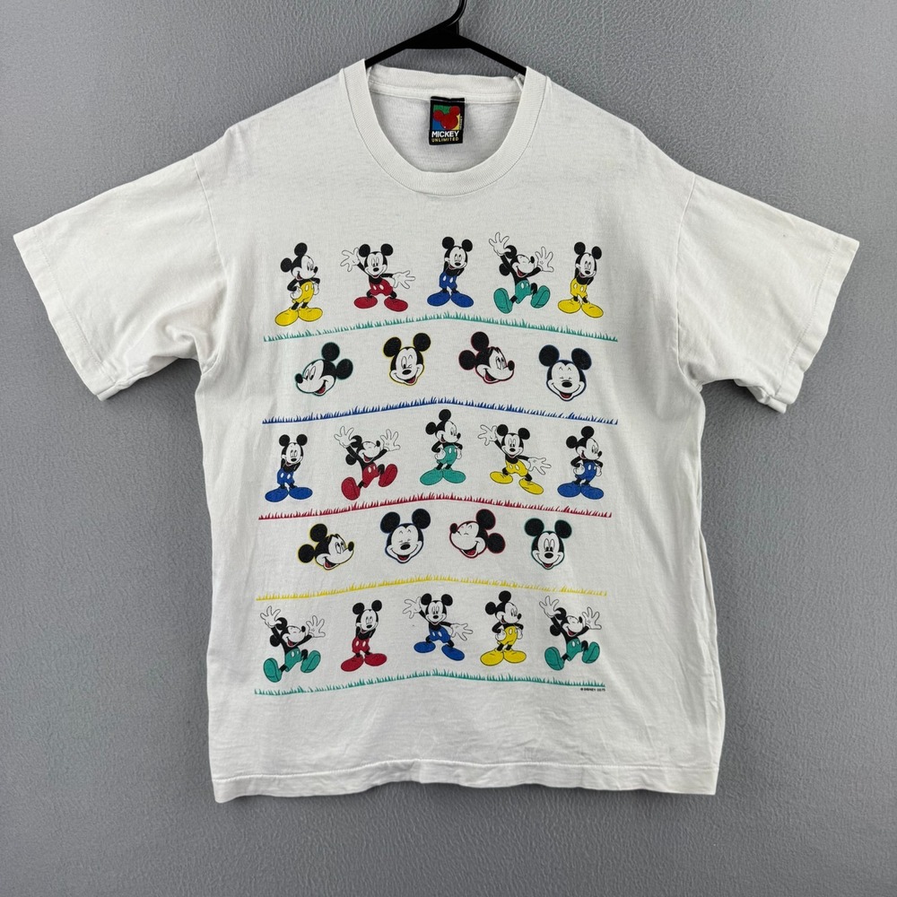 Vintage Disney Mickey Unlimited T Shirt Mens Fits Medium Single Stitch Mouse 90s